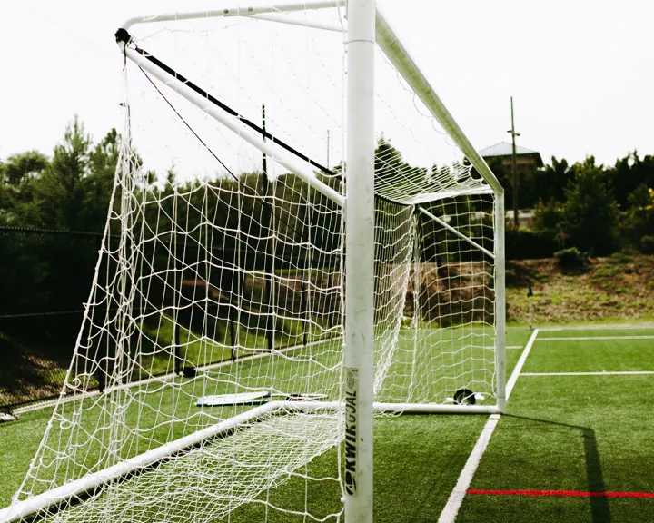 Soccer goal on a soccer field