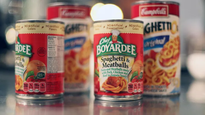Chef Boyardee And Campbell's Cans
