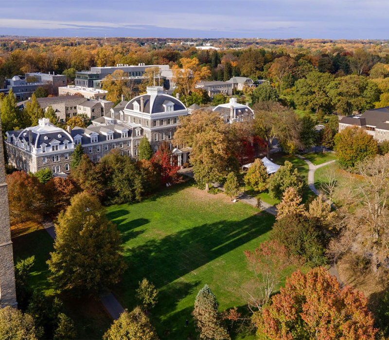 Aerial view of Swarthmore College