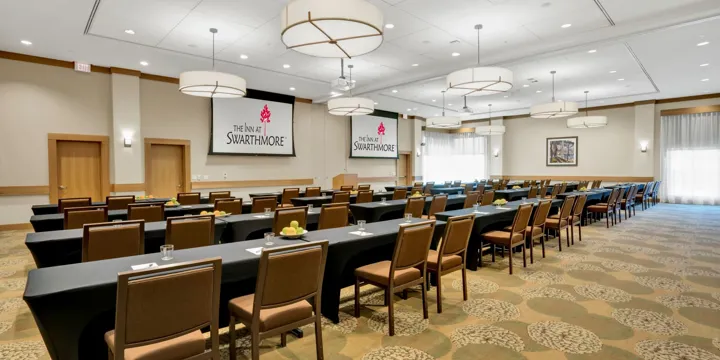 Gathering room classroom set up for a cA Conference