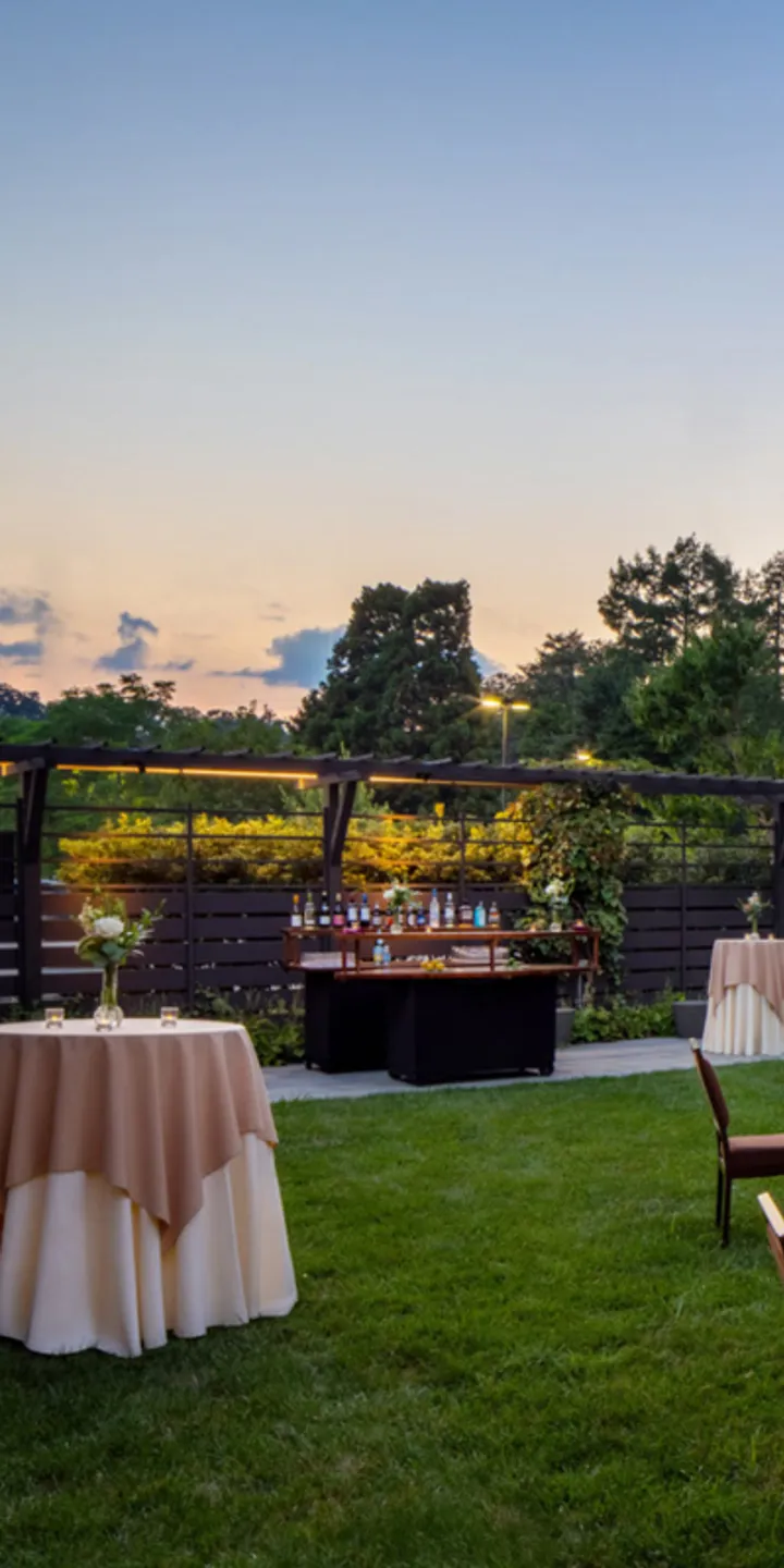 Outdoor reception area in the courtyard