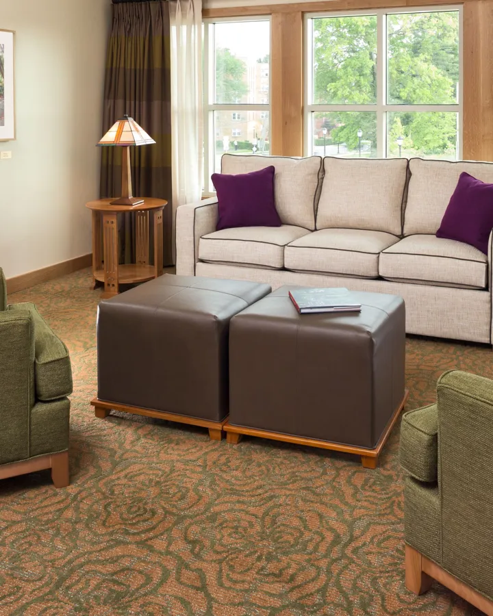 Suite living area at The Inn at Swarthmore